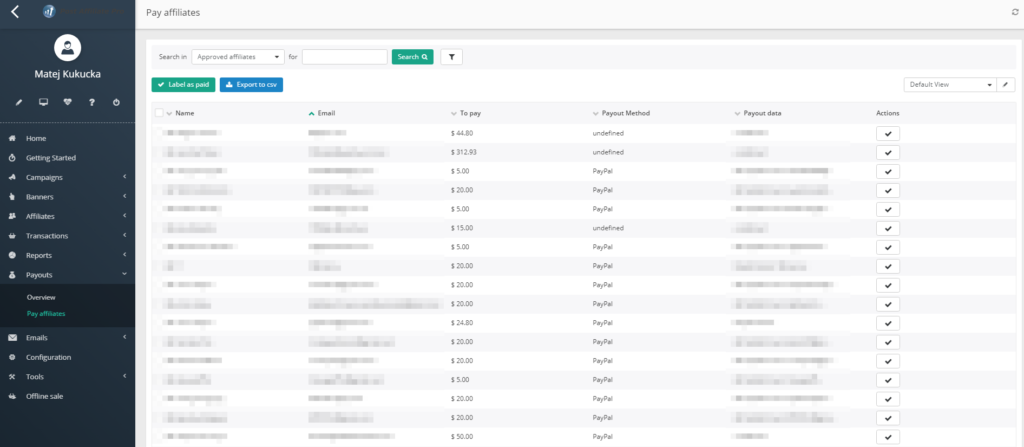 Post Affiliate Pro: pagos para pagar a los afiliados